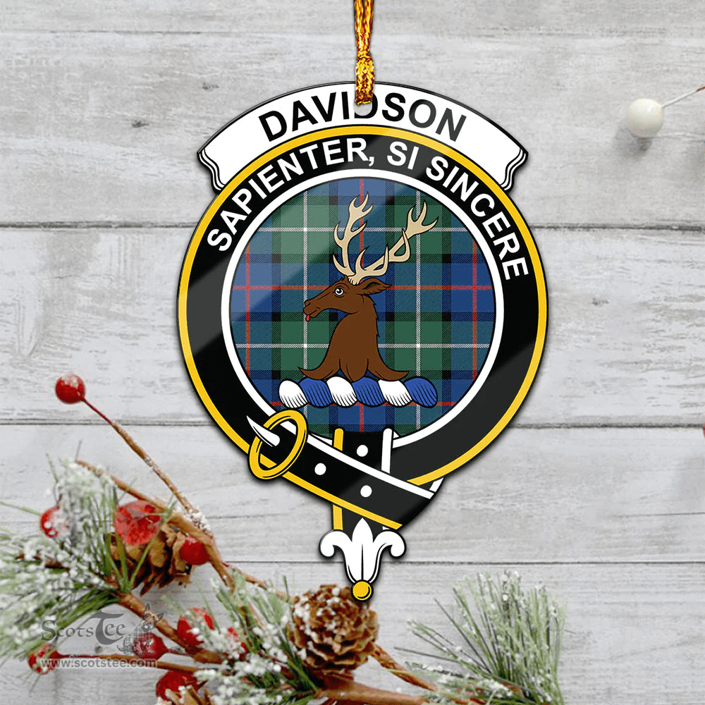 Scottish Davidson Of Tulloch Clan Tartan Mica Ornament Christmas Decoratio - 2-Sided  Scottish Plaid Tartan Plaid
