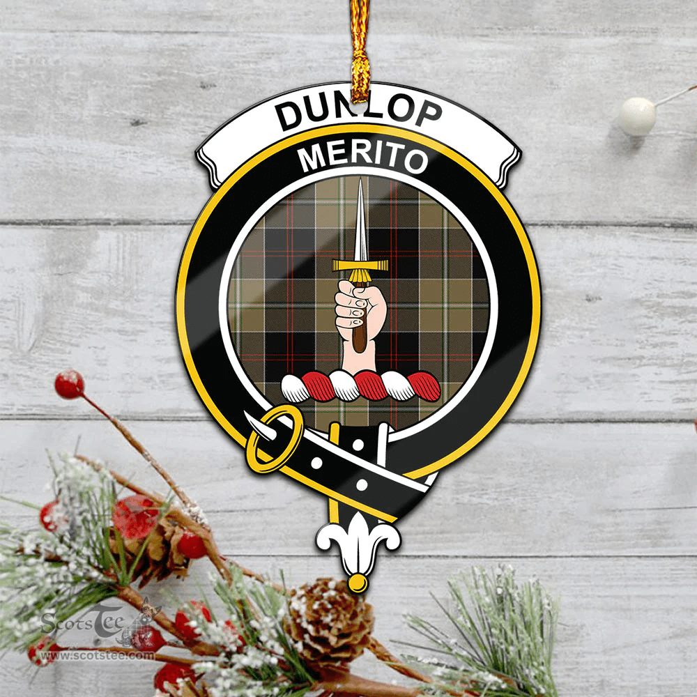 Scottish Dunlop Hunting Clan Tartan Mica Ornament Christmas Decoratio - 2-Sided  Scottish Plaid Tartan Plaid