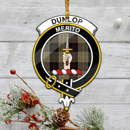 Scottish Dunlop Hunting Clan Tartan Mica Ornament Christmas Decoratio - 2-Sided  Scottish Plaid Tartan Plaid