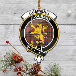 Scottish Cumming Hunting Weathered Clan Tartan Mica Ornament Christmas Decoratio - 2-Sided  Scottish Plaid Tartan Plaid