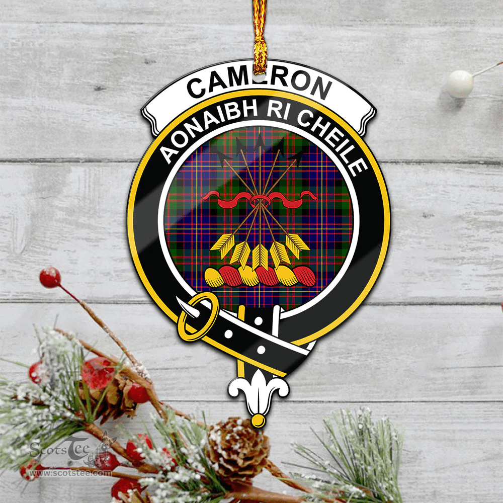 Scottish Cameron Of Erracht Modern Clan Tartan Mica Ornament Christmas Decoratio - 2-Sided  Scottish Plaid Tartan Plaid