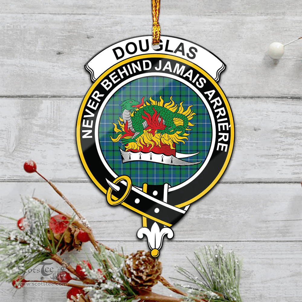Scottish Douglas Ancient Clan Tartan Mica Ornament Christmas Decoratio - 2-Sided  Scottish Plaid Tartan Plaid