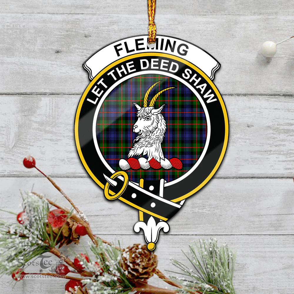 Scottish Fleming Clan Tartan Mica Ornament Christmas Decoratio - 2-Sided  Scottish Plaid Tartan Plaid