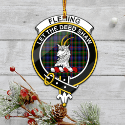 Scottish Fleming Clan Tartan Mica Ornament Christmas Decoratio - 2-Sided  Scottish Plaid Tartan Plaid
