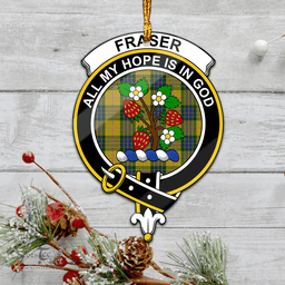 Scottish Fraser Yellow Clan Tartan Mica Ornament Christmas Decoratio - 2-Sided  Scottish Plaid Tartan Plaid