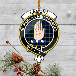Scottish Lamont Modern Clan Tartan Mica Ornament Christmas Decoratio - 2-Sided  Scottish Plaid Tartan Plaid