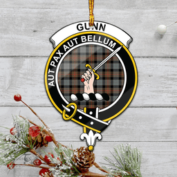 Scottish Gunn Weathered Clan Tartan Mica Ornament Christmas Decoratio - 2-Sided  Scottish Plaid Tartan Plaid