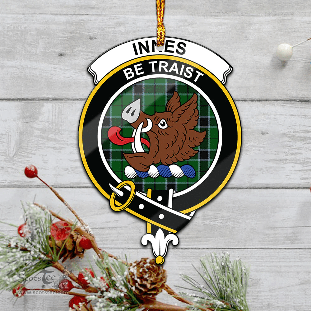 Scottish Innes Hunting Clan Tartan Mica Ornament Christmas Decoratio - 2-Sided  Scottish Plaid Tartan Plaid