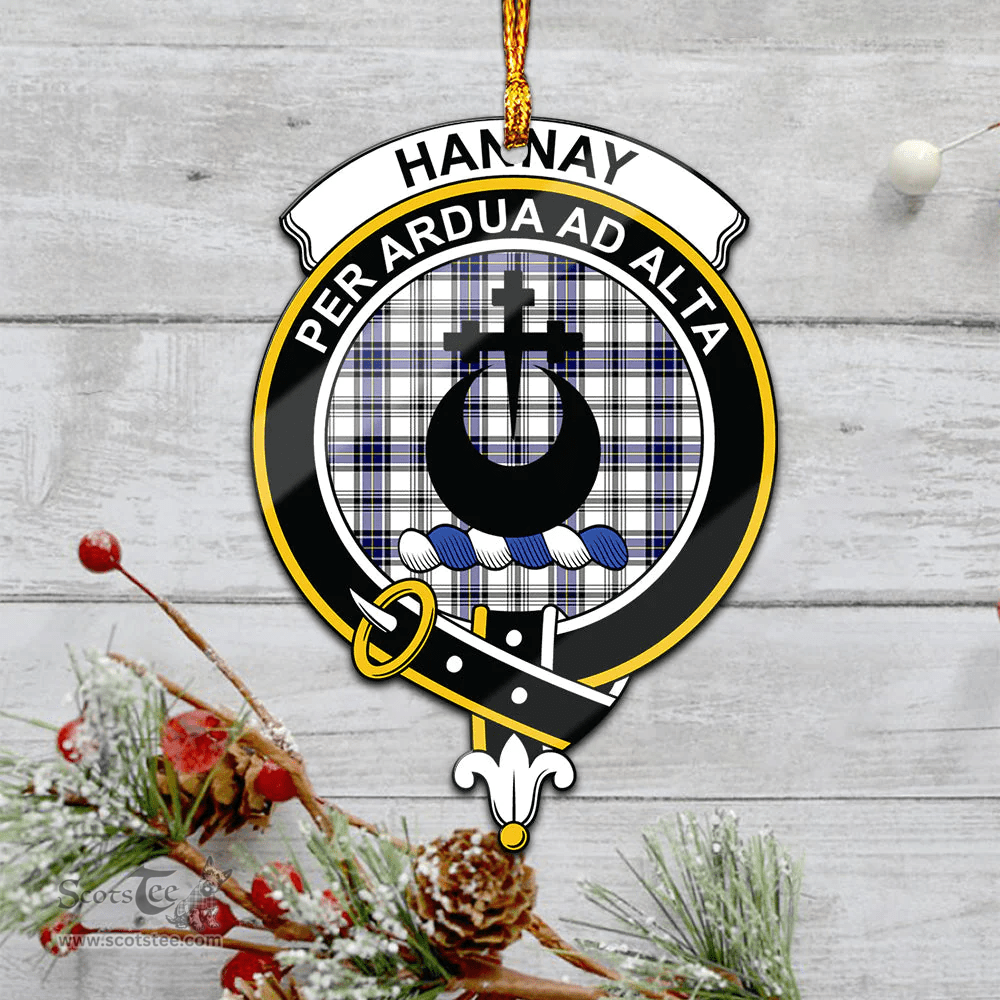 Scottish Hannay Modern Clan Tartan Mica Ornament Christmas Decoratio - 2-Sided  Scottish Plaid Tartan Plaid