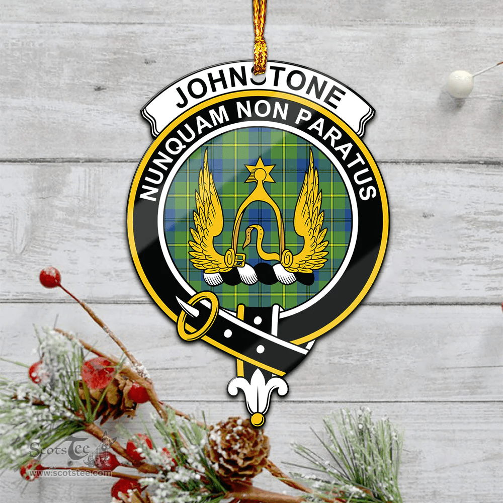 Scottish Johnstone Ancient Clan Tartan Mica Ornament Christmas Decoratio - 2-Sided  Scottish Plaid Tartan Plaid