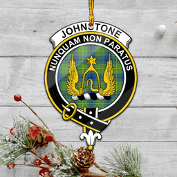 Scottish Johnstone Ancient Clan Tartan Mica Ornament Christmas Decoratio - 2-Sided  Scottish Plaid Tartan Plaid