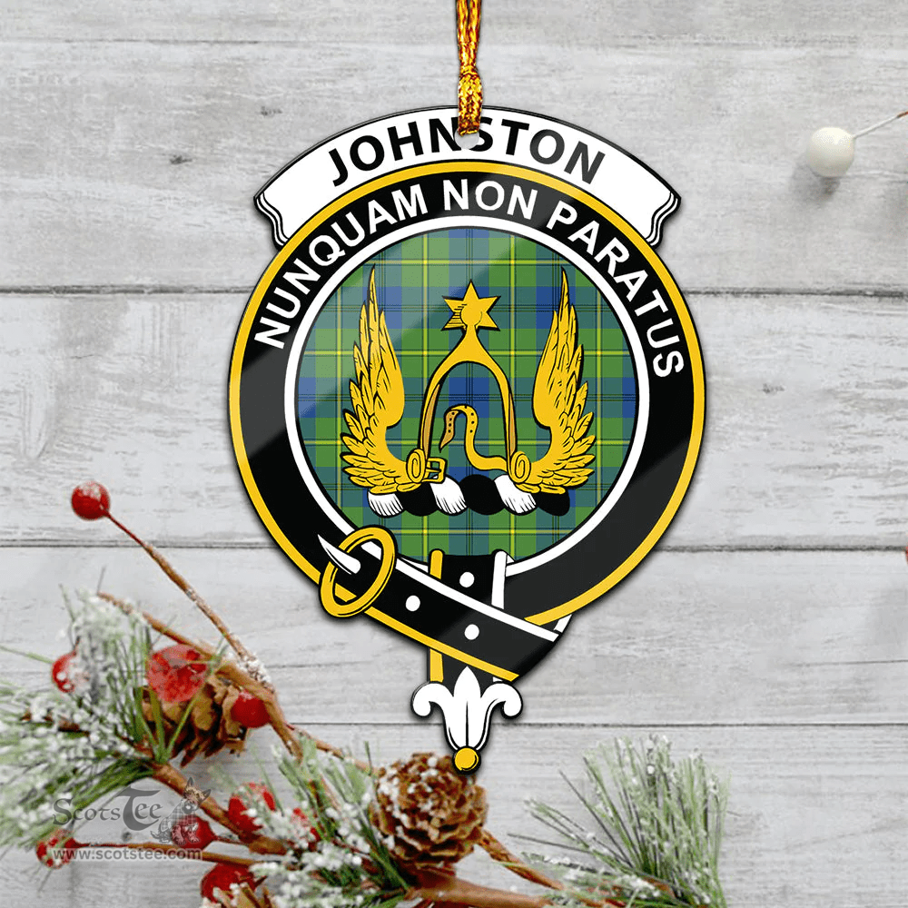 Scottish Johnston Ancient Clan Tartan Mica Ornament Christmas Decoratio - 2-Sided  Scottish Plaid Tartan Plaid