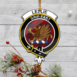 Scottish Leslie Red Clan Tartan Mica Ornament Christmas Decoratio - 2-Sided  Scottish Plaid Tartan Plaid