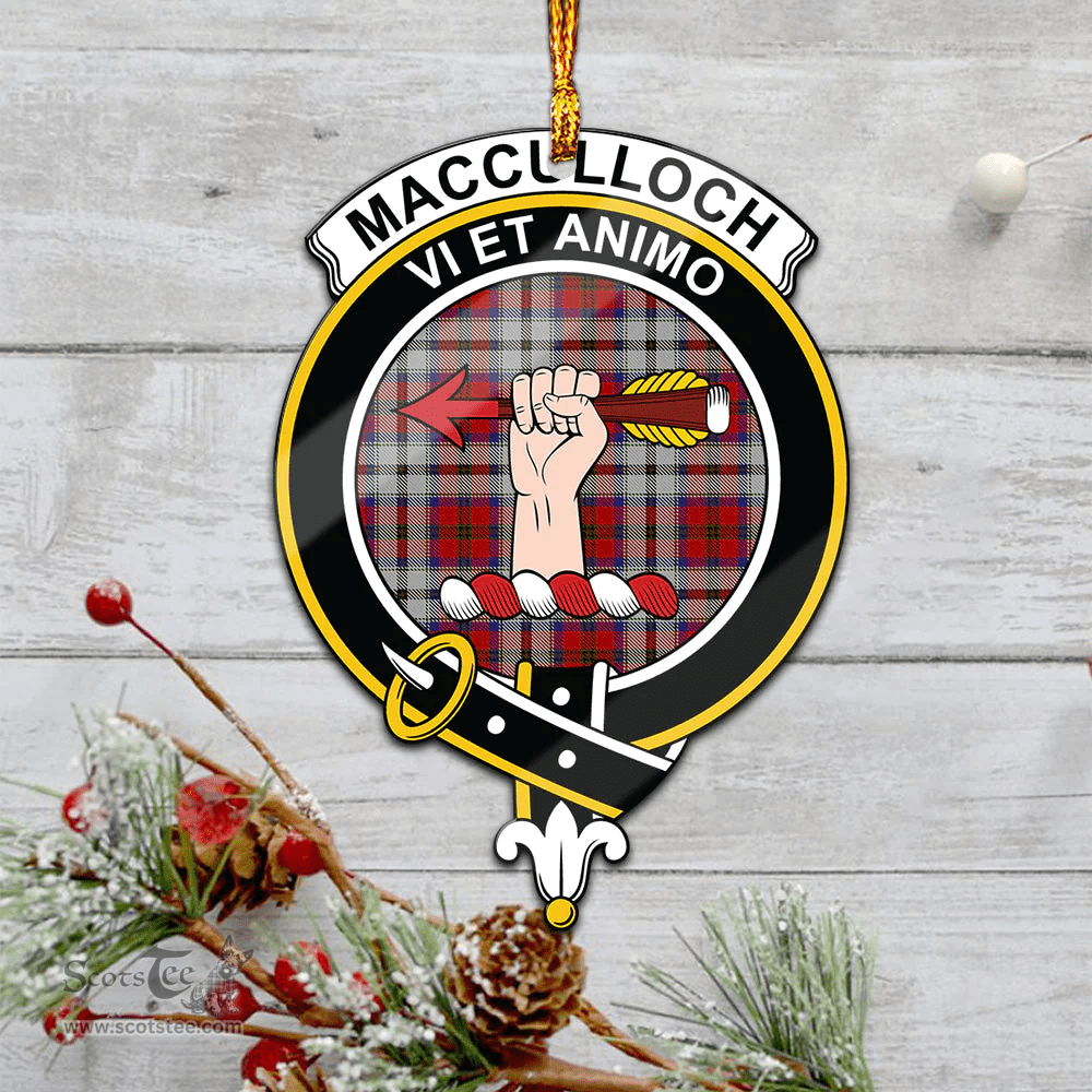 Scottish Macculloch Dress Clan Tartan Mica Ornament Christmas Decoratio - 2-Sided  Scottish Plaid Tartan Plaid