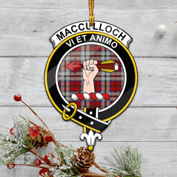 Scottish Macculloch Dress Clan Tartan Mica Ornament Christmas Decoratio - 2-Sided  Scottish Plaid Tartan Plaid