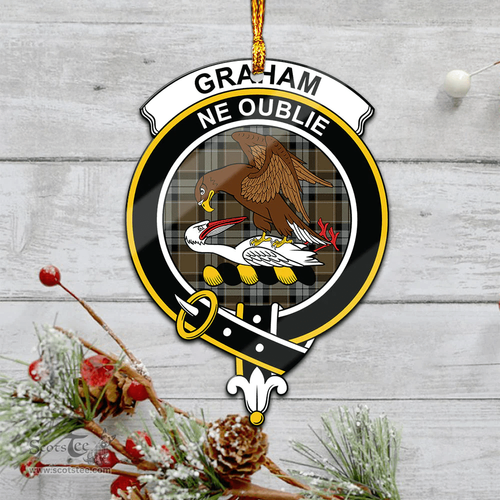 Scottish Graham Of Menteith Weathered Clan Tartan Mica Ornament Christmas Decoratio - 2-Sided  Scottish Plaid Tartan Plaid
