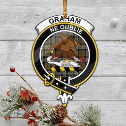 Scottish Graham Of Menteith Weathered Clan Tartan Mica Ornament Christmas Decoratio - 2-Sided  Scottish Plaid Tartan Plaid