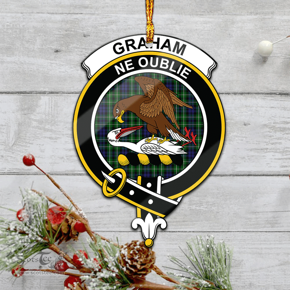 Scottish Graham Of Montrose Clan Tartan Mica Ornament Christmas Decoratio - 2-Sided  Scottish Plaid Tartan Plaid