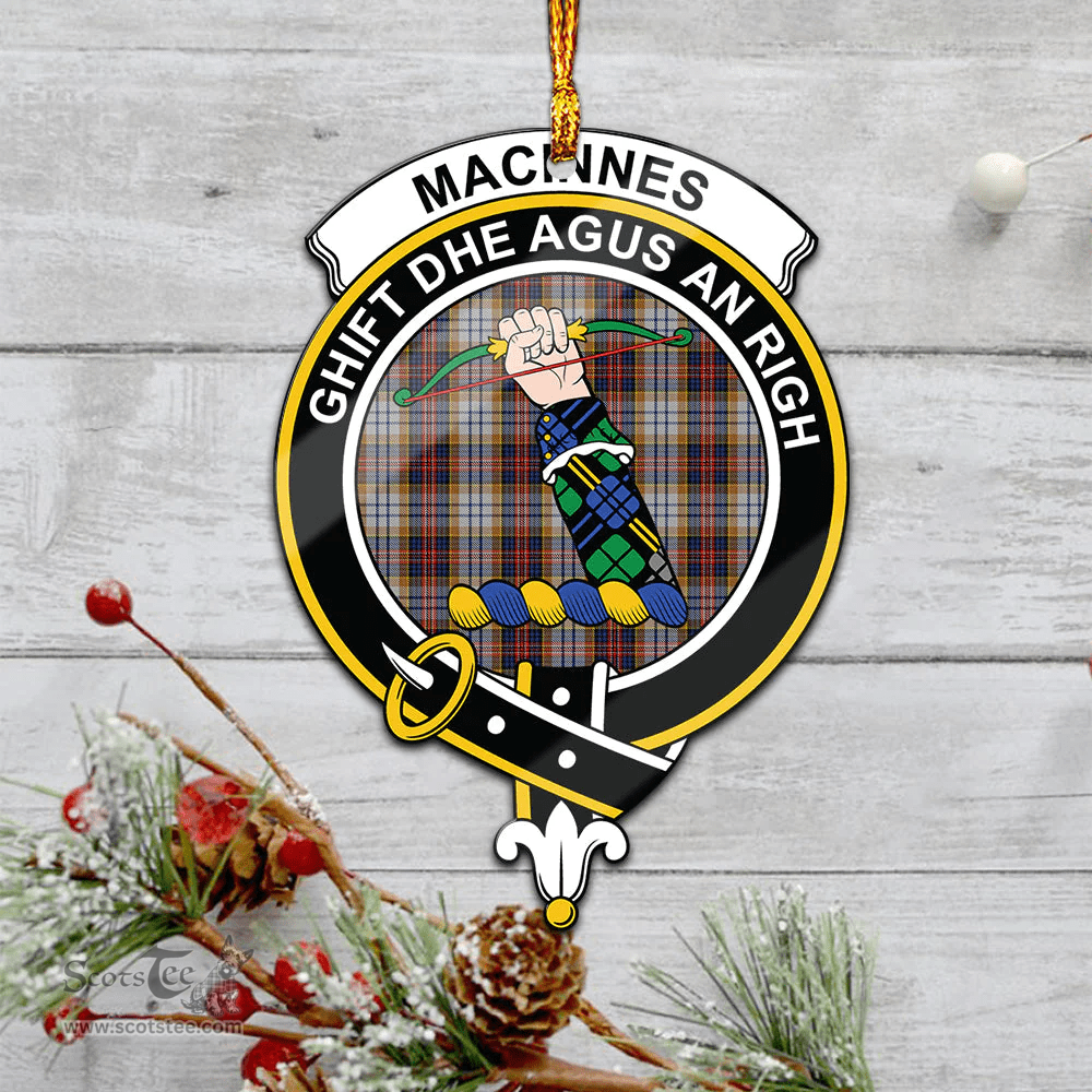 Scottish Macinnes Ancient Hunting Clan Tartan Mica Ornament Christmas Decoratio - 2-Sided  Scottish Plaid Tartan Plaid