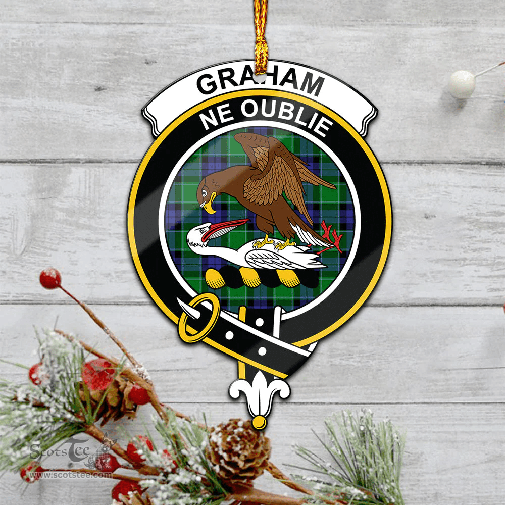 Scottish Graham Of Menteith Modern Clan Tartan Mica Ornament Christmas Decoratio - 2-Sided  Scottish Plaid Tartan Plaid