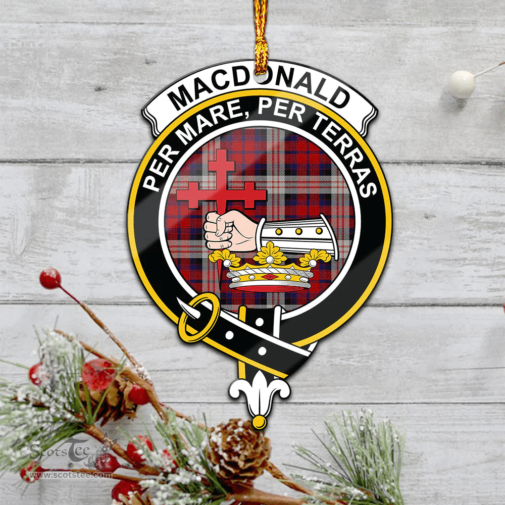 Scottish Macdonald Dress Irish Clan Tartan Mica Ornament Christmas Decoratio - 2-Sided  Scottish Plaid Tartan Plaid