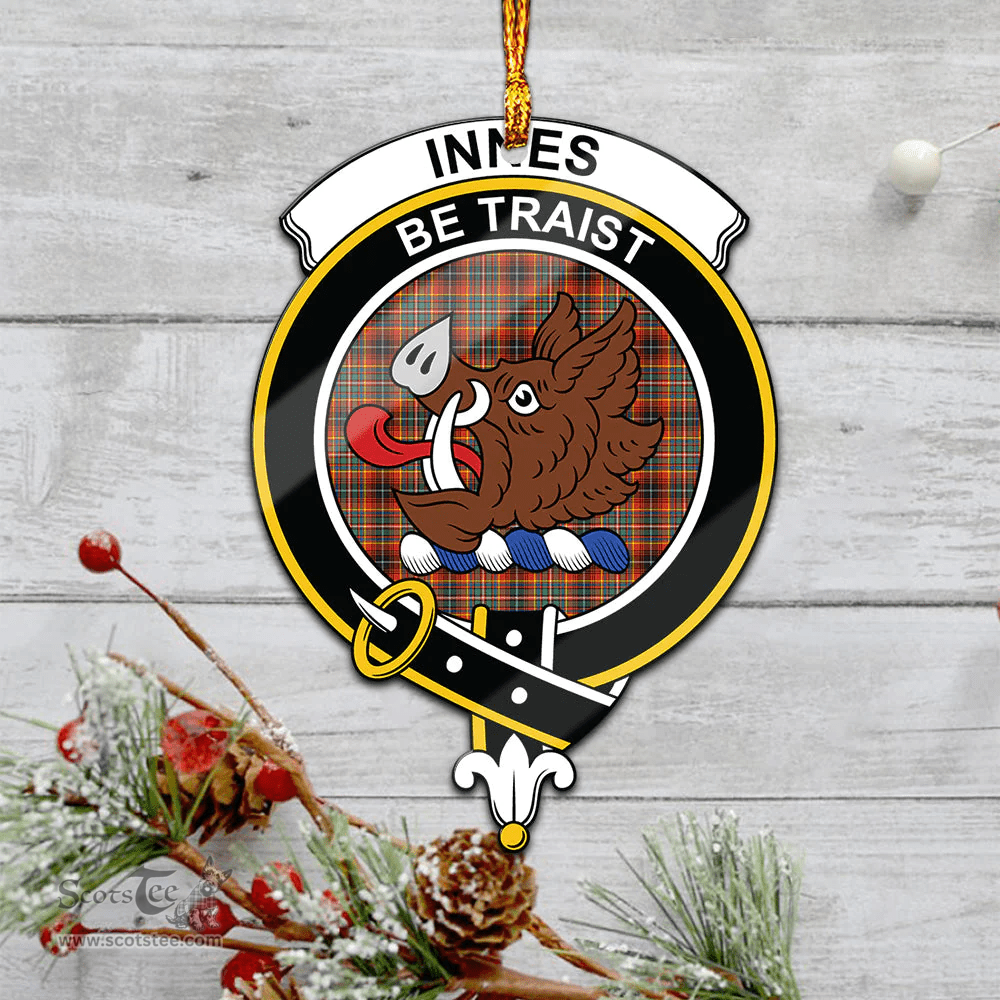 Scottish Innes Ancient Clan Tartan Mica Ornament Christmas Decoratio - 2-Sided  Scottish Plaid Tartan Plaid