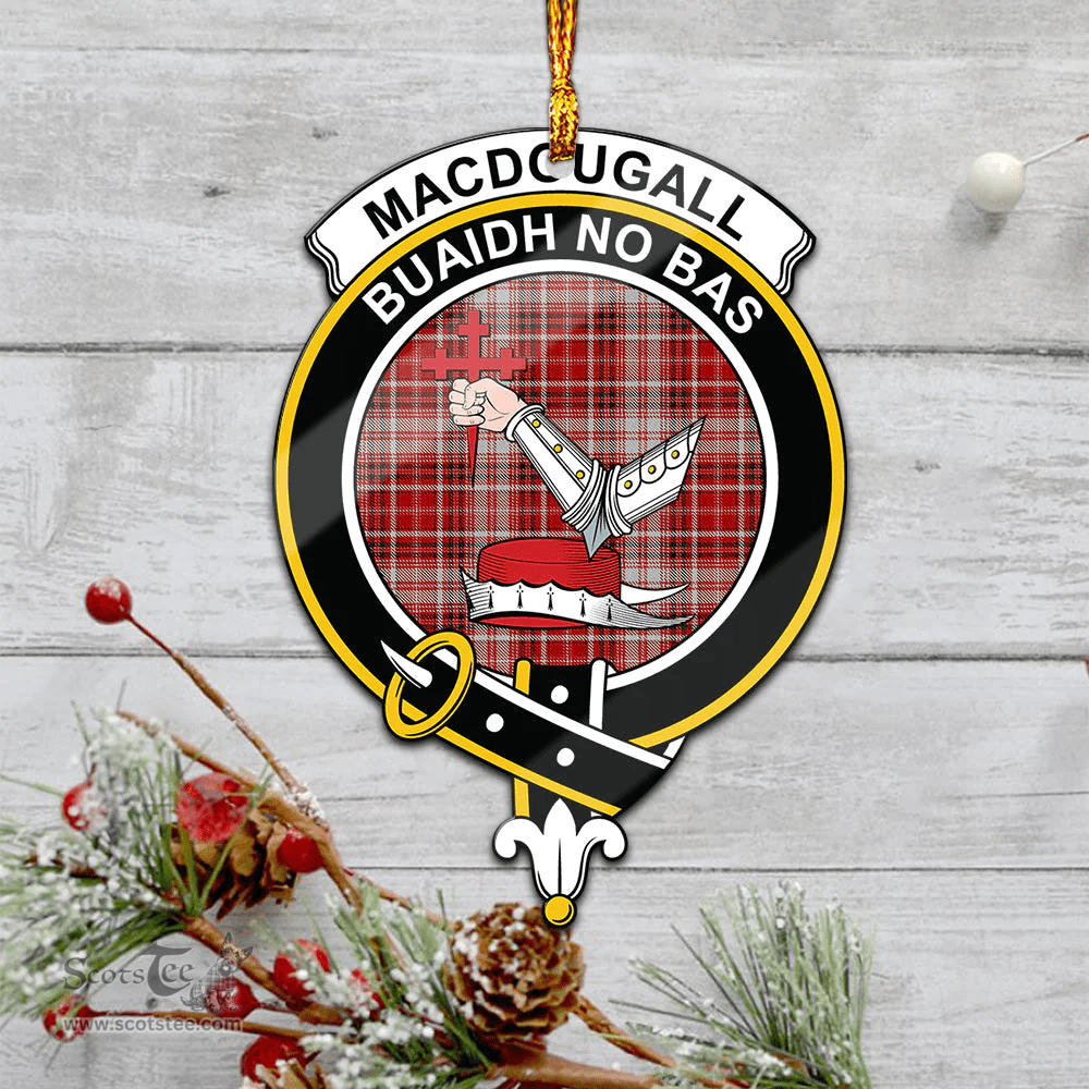 Scottish Macdougal Dress Clan Tartan Mica Ornament Christmas Decoratio - 2-Sided  Scottish Plaid Tartan Plaid