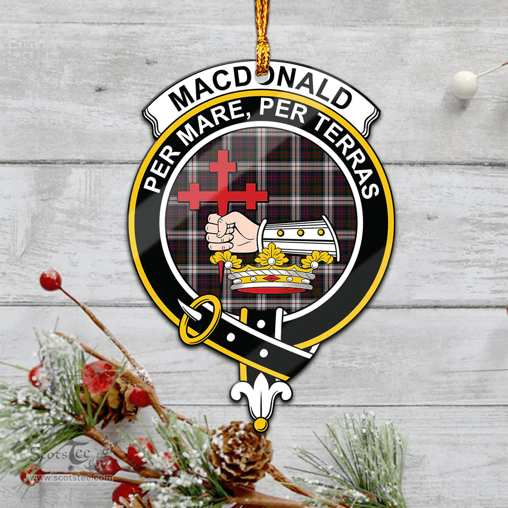 Scottish Macdonald Dress Clan Tartan Mica Ornament Christmas Decoratio - 2-Sided  Scottish Plaid Tartan Plaid