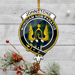 Scottish Johnstone Modern Clan Tartan Mica Ornament Christmas Decoratio - 2-Sided  Scottish Plaid Tartan Plaid