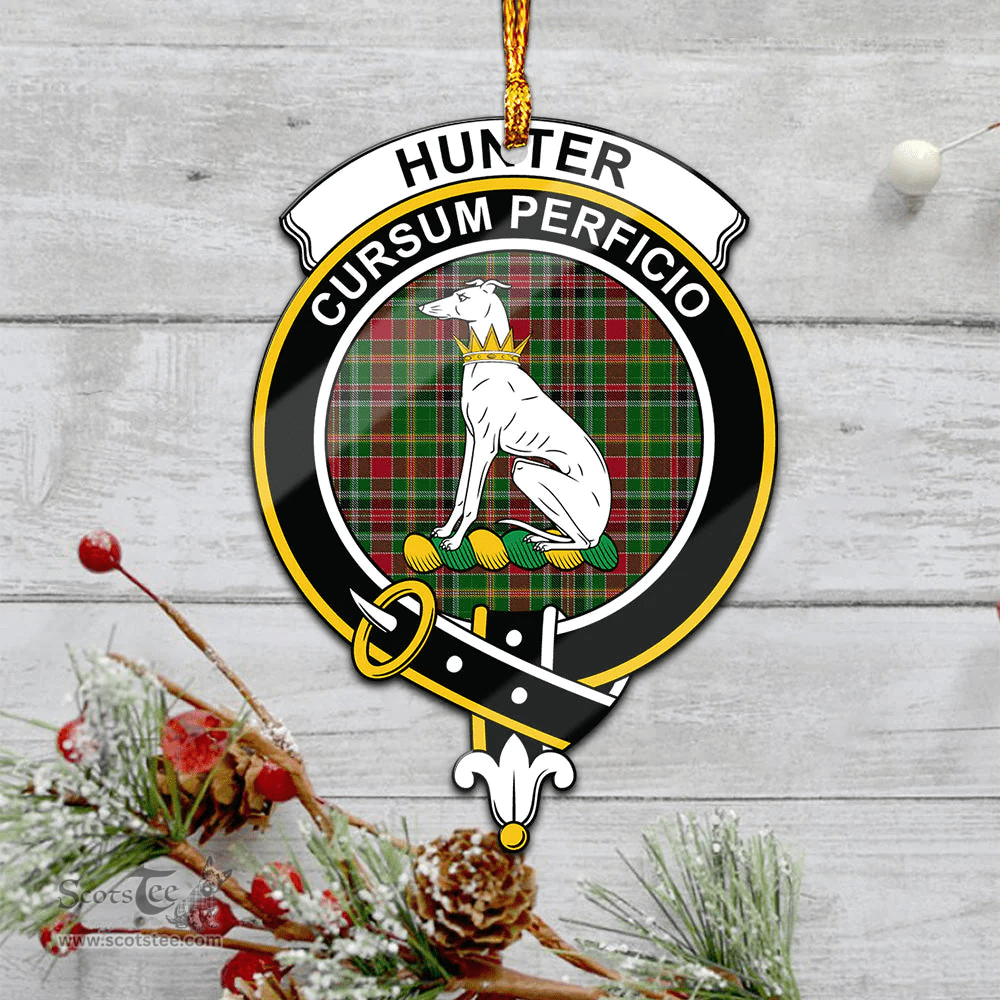 Scottish Hunter Wilsons Clan Tartan Mica Ornament Christmas Decoratio - 2-Sided  Scottish Plaid Tartan Plaid