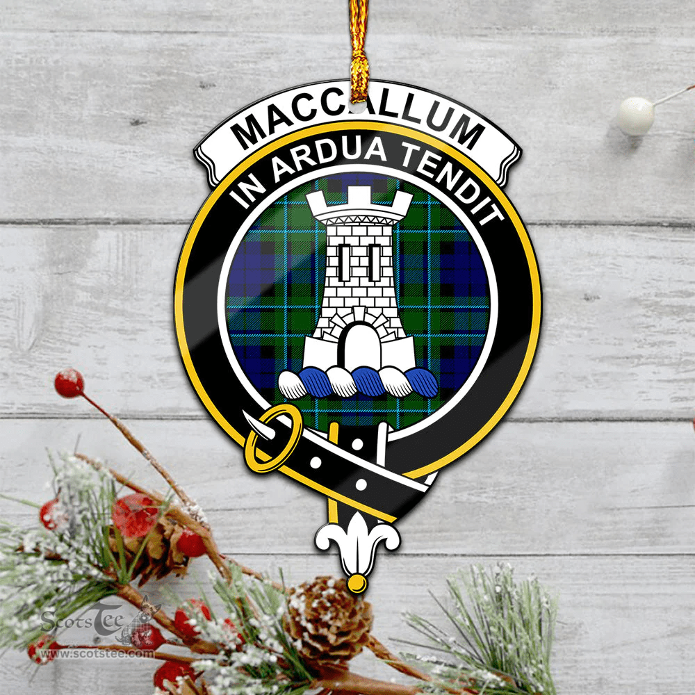 Scottish Maccallum Modern Clan Tartan Mica Ornament Christmas Decoratio - 2-Sided  Scottish Plaid Tartan Plaid