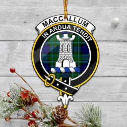 Scottish Maccallum Modern Clan Tartan Mica Ornament Christmas Decoratio - 2-Sided  Scottish Plaid Tartan Plaid