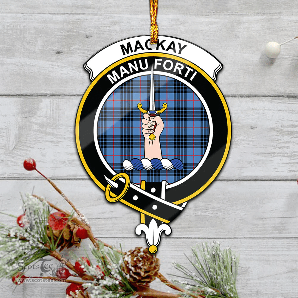 Scottish Mackay Blue Clan Tartan Mica Ornament Christmas Decoratio - 2-Sided  Scottish Plaid Tartan Plaid
