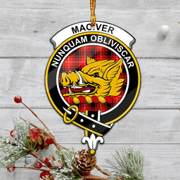Scottish Maciver Modern Clan Tartan Mica Ornament Christmas Decoratio - 2-Sided  Scottish Plaid Tartan Plaid