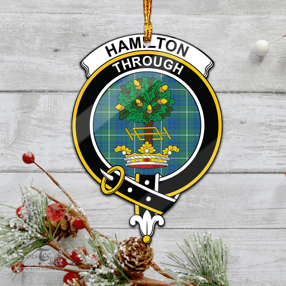Scottish Hamilton Hunting Ancient Clan Tartan Mica Ornament Christmas Decoratio - 2-Sided  Scottish Plaid Tartan Plaid