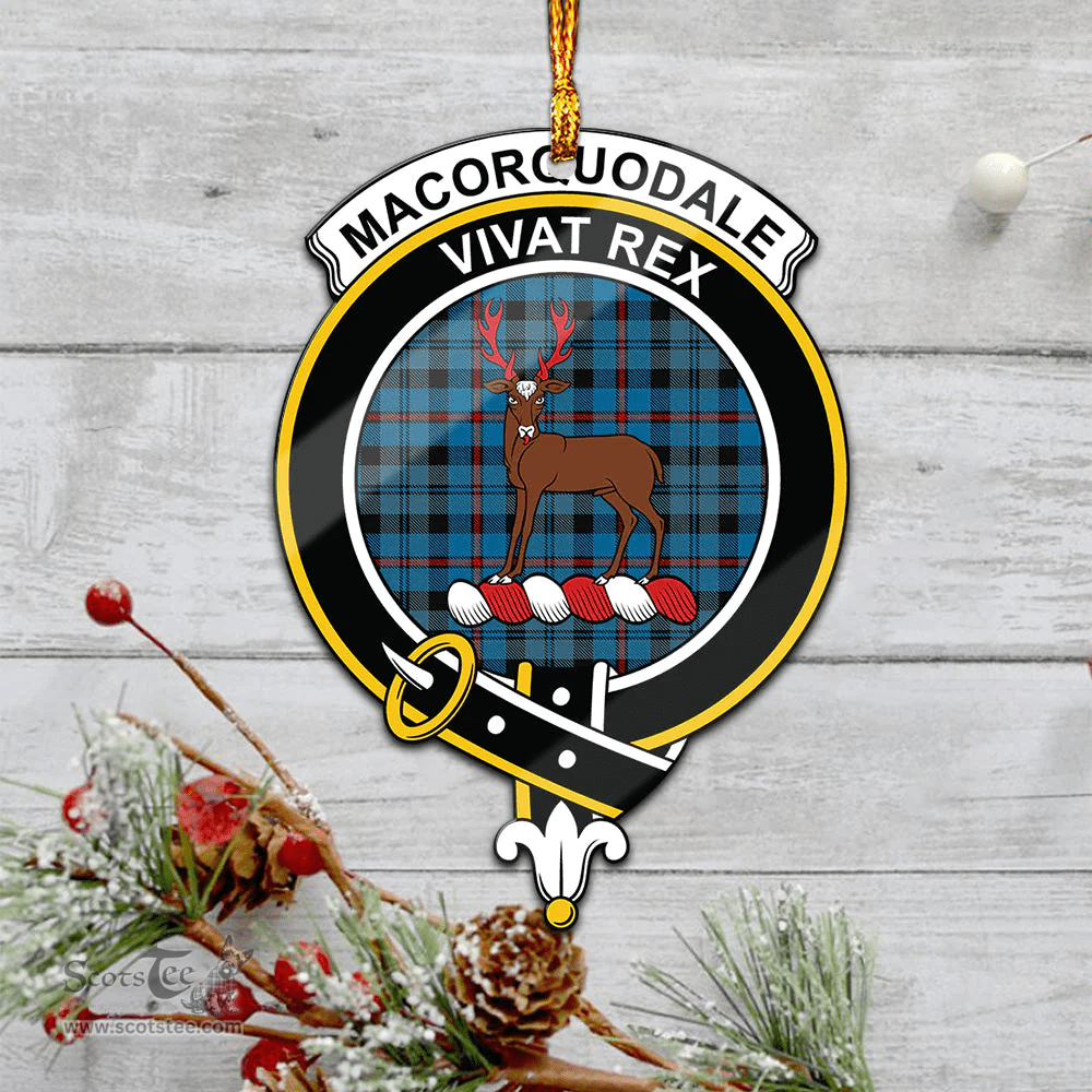 Scottish Maccorquodale Clan Tartan Mica Ornament Christmas Decoratio - 2-Sided  Scottish Plaid Tartan Plaid