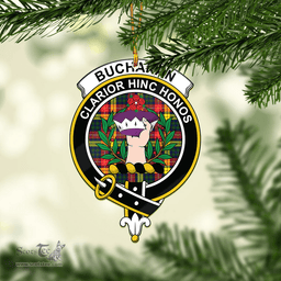 Scottish Buchanan Modern Clan Tartan Mica Ornament Christmas Decoratio - 2-Sided  Scottish Plaid Tartan Plaid