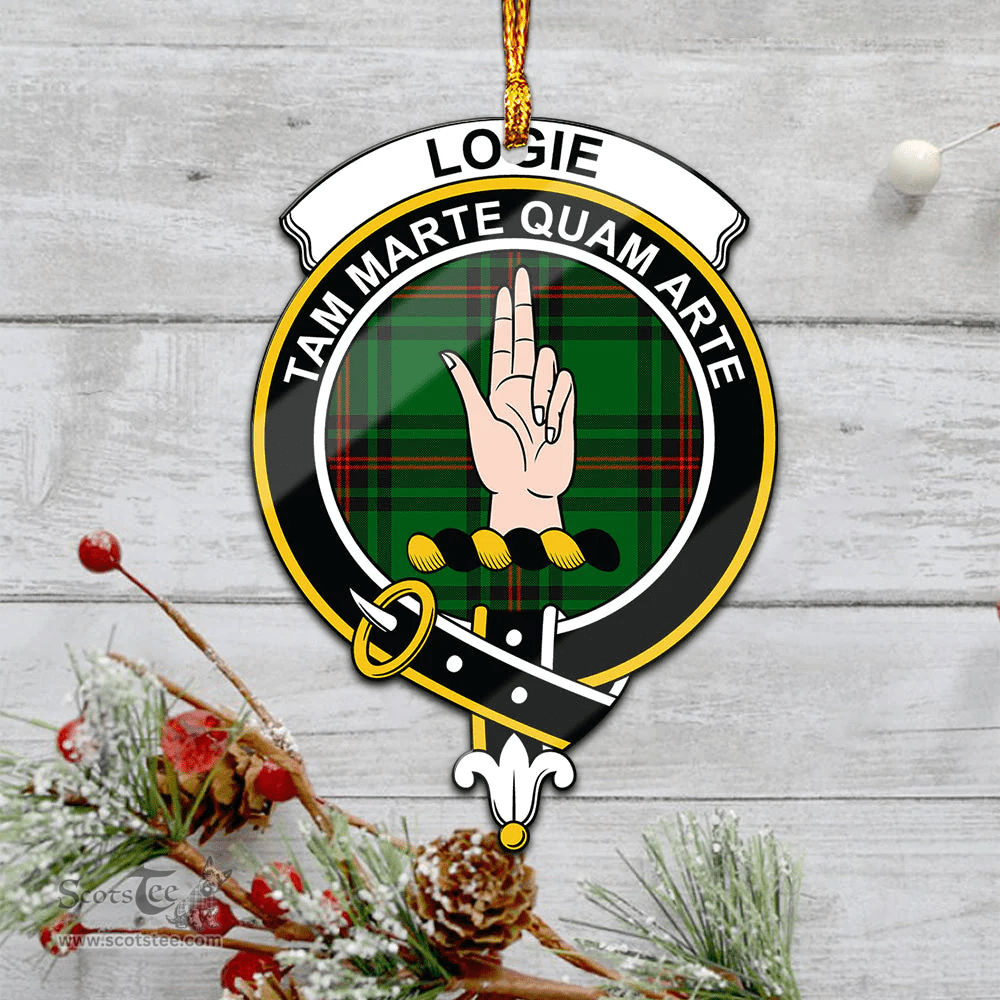 Scottish Logie Clan Tartan Mica Ornament Christmas Decoratio - 2-Sided  Scottish Plaid Tartan Plaid