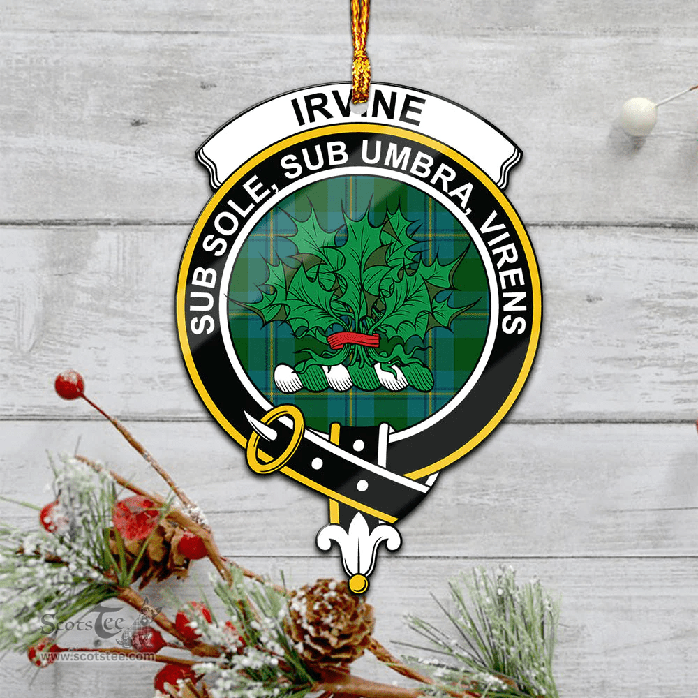 Scottish Irving Of Bonshaw Clan Tartan Mica Ornament Christmas Decoratio - 2-Sided  Scottish Plaid Tartan Plaid