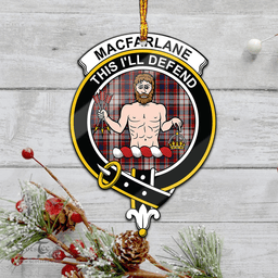 Scottish Macfarlane Dress Clan Tartan Mica Ornament Christmas Decoratio - 2-Sided  Scottish Plaid Tartan Plaid