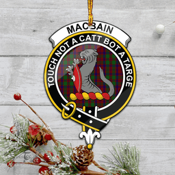 Scottish Macbain Of Tomatin Clan Tartan Mica Ornament Christmas Decoratio - 2-Sided  Scottish Plaid Tartan Plaid