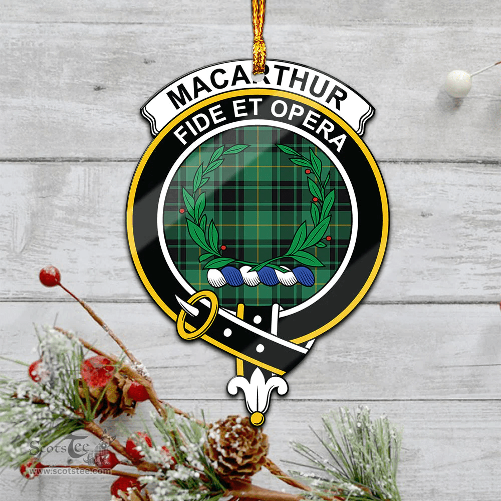 Scottish Macarthur Ancient Clan Tartan Mica Ornament Christmas Decoratio - 2-Sided  Scottish Plaid Tartan Plaid