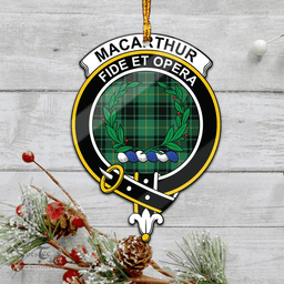 Scottish Macarthur Ancient Clan Tartan Mica Ornament Christmas Decoratio - 2-Sided  Scottish Plaid Tartan Plaid