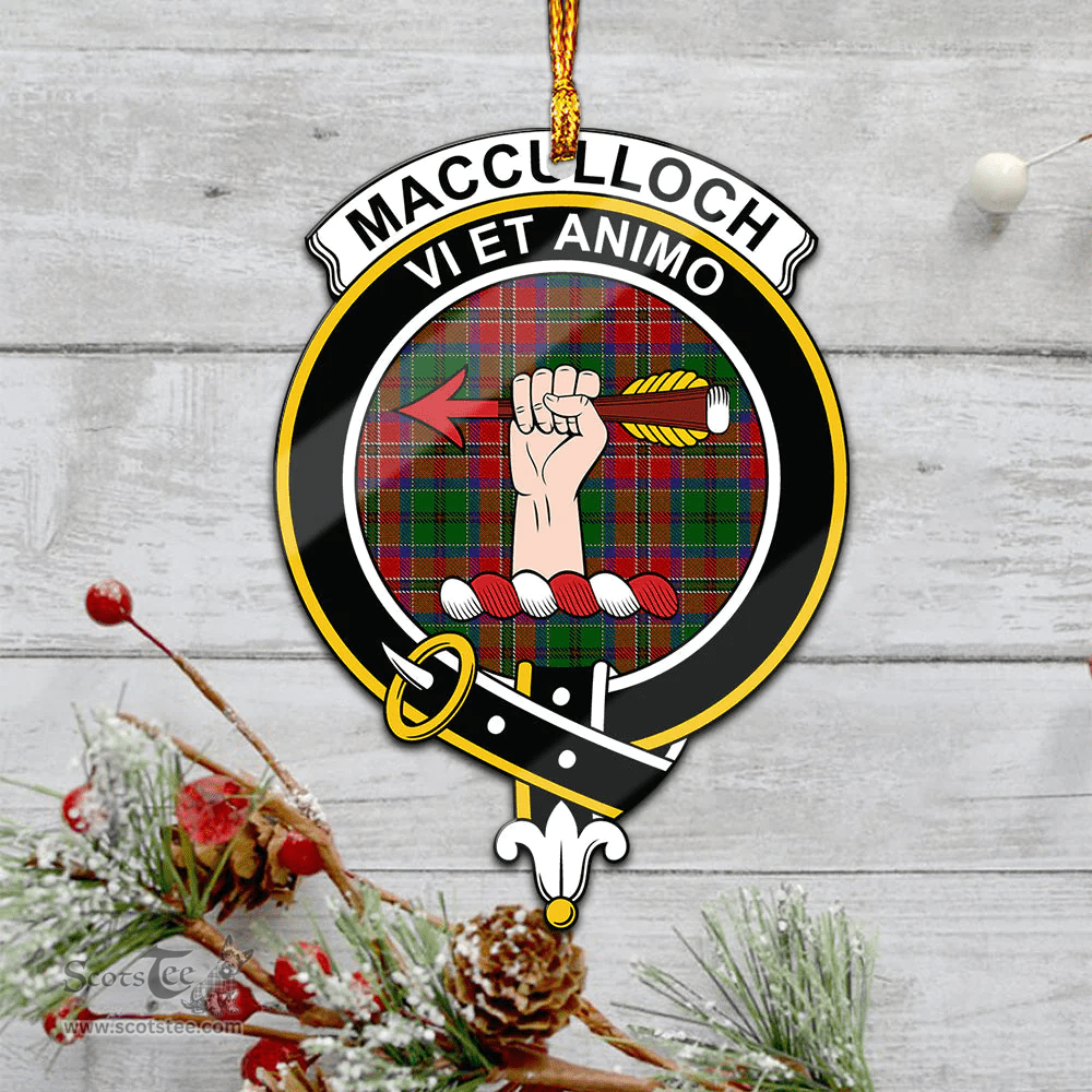 Scottish Macculloch Clan Tartan Mica Ornament Christmas Decoratio - 2-Sided  Scottish Plaid Tartan Plaid