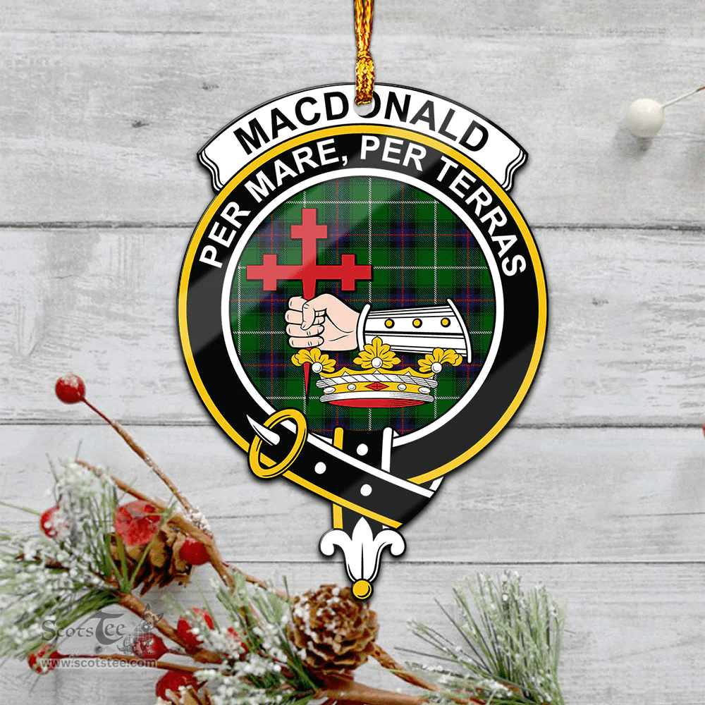 Scottish Macdonald Of The Isles Clan Tartan Mica Ornament Christmas Decoratio - 2-Sided  Scottish Plaid Tartan Plaid