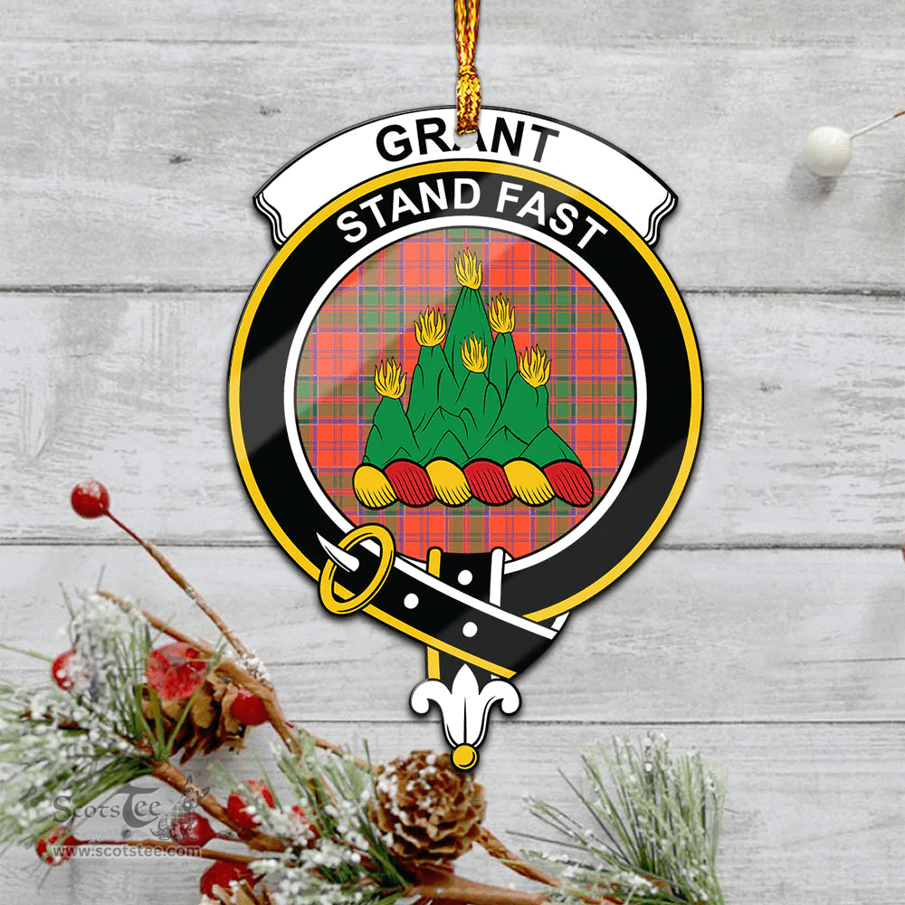 Scottish Grant Ancient Clan Tartan Mica Ornament Christmas Decoratio - 2-Sided  Scottish Plaid Tartan Plaid