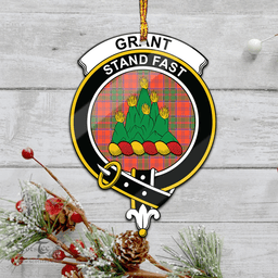 Scottish Grant Ancient Clan Tartan Mica Ornament Christmas Decoratio - 2-Sided  Scottish Plaid Tartan Plaid