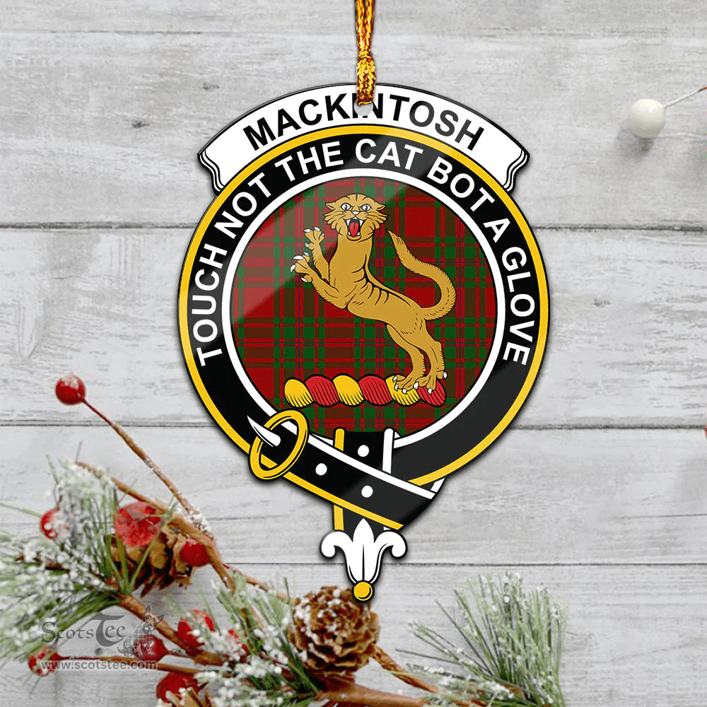 Scottish Mackintosh Red Clan Tartan Mica Ornament Christmas Decoratio - 2-Sided  Scottish Plaid Tartan Plaid