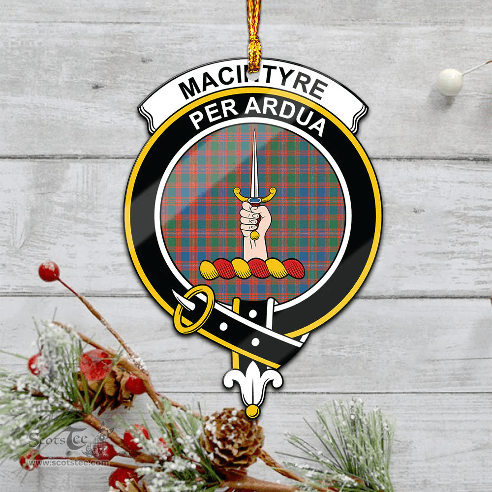 Scottish Macintyre Ancient Clan Tartan Mica Ornament Christmas Decoratio - 2-Sided  Scottish Plaid Tartan Plaid