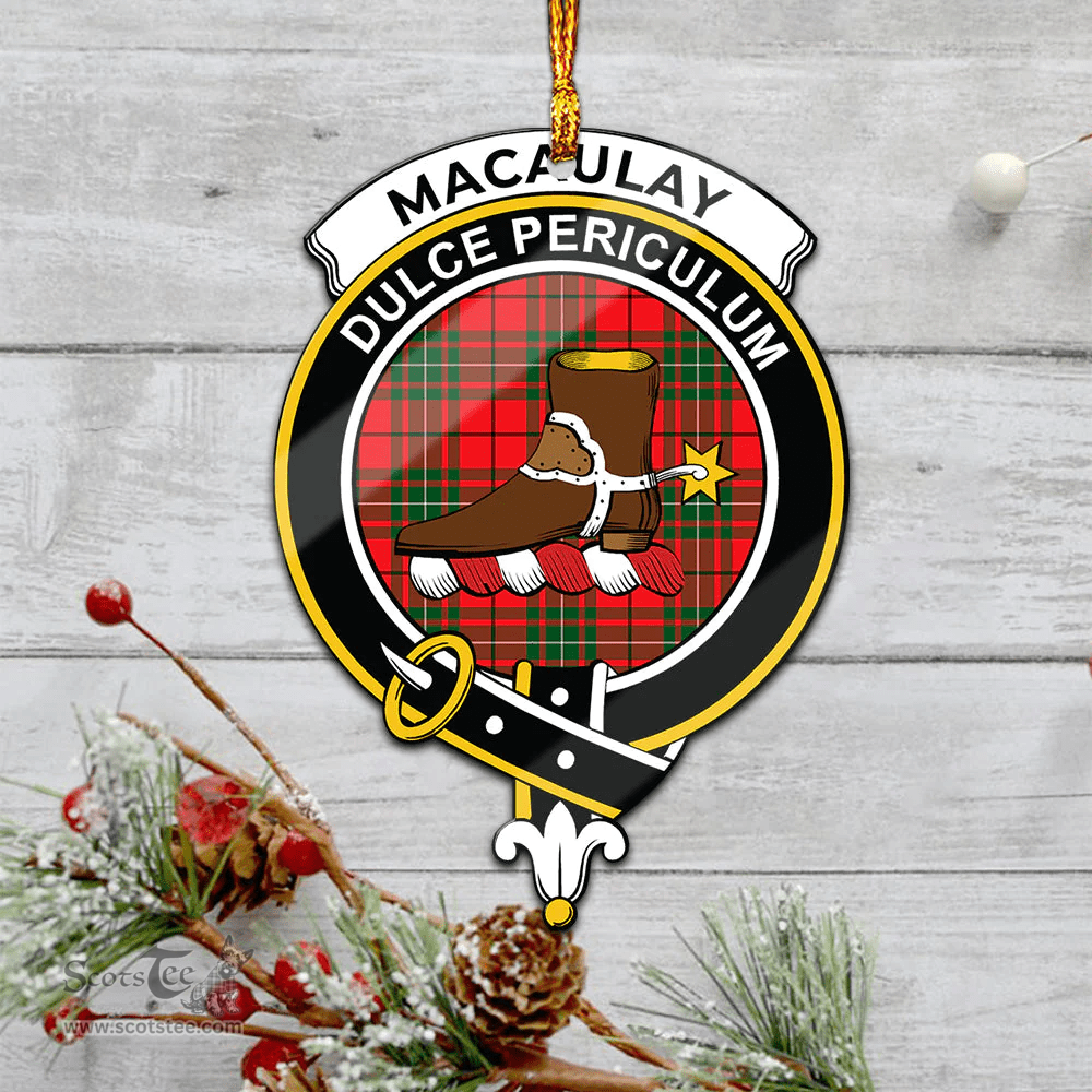 Scottish Macaulay Modern Clan Tartan Mica Ornament Christmas Decoratio - 2-Sided  Scottish Plaid Tartan Plaid